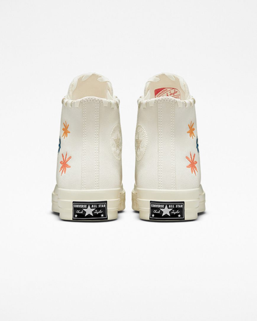 Tenisky Vysoke Converse Chuck 70 Embroidered Florals Damske Béžové Béžové Biele | SK DUZIL5